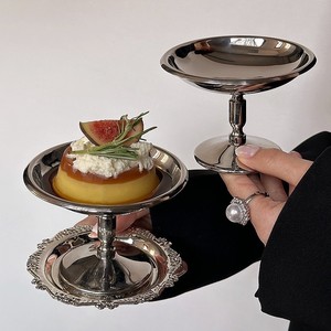 Bicchieri con Stelo in Acciaio Inox Stile Palazzo, Coppe per Dessert e Pudding, Ciotole per Gelato e Panna Cotta, Accessori per Fotografia - Product Image 4