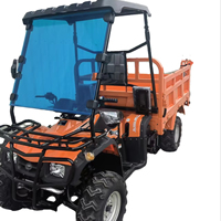 Quad utilitaire 4x4 homologué CE 300cc avec remorque basculante hydraulique, véhicule agricole robuste 4 roues motrices pour la ferme