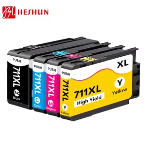 Heshun ตลับหมึก711ที่ใช้งานได้กับพล็อตเตอร์สีสดใส711 HP Designjet T120/125/130/T520/525/530