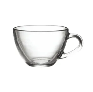 Wholesale Cheap Price 200ml Modern Sublimation Blank Glass Tea Cup With Handle Coffee Milk Mug Copas Taza De Te Cafe Leche Aqua