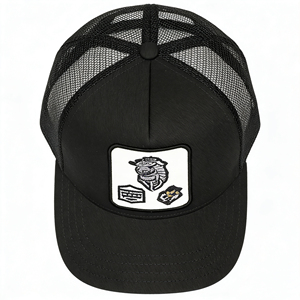 Gorra Trucker de 5 Paneles con Malla de Algodón, Negra, Estilo Vintage Lavado, Gorra de Béisbol, Moda Casual, Gorra para el Sol, para Golf, Senderismo, Correr, Ciclismo - Product Image 2