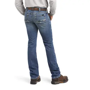 Wholesale Supplier Custom Logo Jeans Plus Size Men's Boot Cut Denim Slim Stackable Men Cowboy Jeans