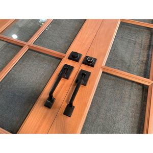 Porte arquée en bois d'acajou avec des fenêtres en verre ouvrables de boulon de crémone pour des maisons nouveau design portes extérieures intelligentes - Product Image 6
