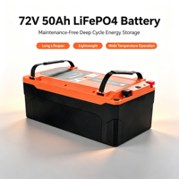 Paquete de Baterías de Fosfato de Hierro y Litio (LiFePO4) de 72V a Prueba de Agua, Batería de Litio de Ciclo Profundo de 72V 50Ah, Libre de Mantenimiento