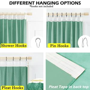 <span class=keywords><strong>Rideaux</strong></span> occultants thermiques à œillets, style européen, personnalisables, en <span class=keywords><strong>velours</strong></span> noir, avec attaches décoratives, pour fenêtre plate, ignifuges - Product Image 5