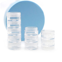 Vide Rond Transparent Empilable Pot Cosmétique 5ml 5 grammes Plastique Embellissement Perle Paillettes Charme Artisanat Bocaux avec Couvercle Transparent