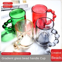 Chope à bière en verre transparent avec poignée, design moderne, réutilisable pour les fêtes, la maison, le bureau, l'hôtel