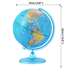 Globo Terráqueo Educativo <span class=keywords><strong>de</strong></span> PVC para Niños, 25 cm, Color Rosa, con Ilustraciones <span class=keywords><strong>de</strong></span> Animales, Mapa Mundial en Inglés/Francés, Globo Giratorio <span class=keywords><strong>de</strong></span> Escritorio <span class=keywords><strong>de</strong></span> 360 Grados - Product Image 2