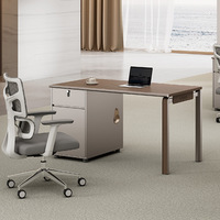 Bureau en bois massif en forme de L pour bureau commercial, poste de travail moderne 2/4 places avec serrure et tiroir, ensemble de chaises pour usage hospitalier