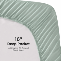 Draps et ensemble de literie en fibre de bambou 100% biologique, tissés, 300 fils, écologiques, luxueux, toutes saisons, personnalisables