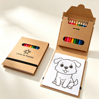 Mini livre de coloriage en papier avec crayons de couleur - Couleurs personnalisées - Ensemble cadeau de voyage portable pour enfants et adultes - Cadeau de Noël