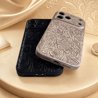 Étui de téléphone floral en relief 3D en similicuir de luxe antichoc pour iPhone