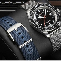 Montre à cadran noir pour hommes, montre-bracelet rétro à cadran très lumineuse, bracelet en Nylon Pop et maille en acier