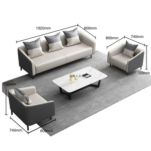 โซฟาหนัง1/2/3/4/5ที่นั่งสำหรับสำนักงานห้องรับแขกอพาร์ทเม้นโรงแรมโรงพยาบาลการประชุมเชิงปฏิบัติการพื้นที่ - Product Image 5