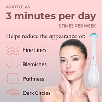 Nieuw waterdicht handheld oogapparaat met verwarmde vibrerende infusiepen verwijdert donkere kringen en rimpels, voor thuisgebruik, USB oplaadbaar, beautyproduct