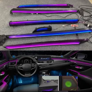 64 cores ambiência luz dinâmica para lexus es es300h, 2018-2022 luz interior, madeira preta, lâmpada avançada, atmosfera do carro