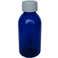 Bouteille de sirop de glucose en plastique bleu écologique de 120 ml pour enfants et sirop contre la toux de 120 ml