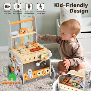 Ensembles d'activités <span class=keywords><strong>en</strong></span> <span class=keywords><strong>bois</strong></span> Montessori <span class=keywords><strong>pour</strong></span> bébés marcheurs jouets éducatifs push-pull <span class=keywords><strong>pour</strong></span> hommes femmes <span class=keywords><strong>enfants</strong></span> encourageant l'imagination quotidienne - Product Image 3