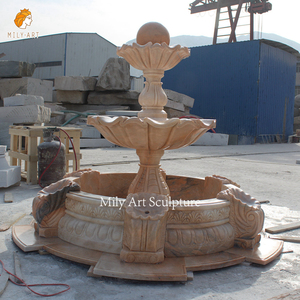 Mily Tay Chạm Khắc đá cẩm thạch tự nhiên hình cầu tầng đài phun nước cho nhà ngoài trời trang trí sân vườn - Product Image 6