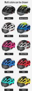 Casco de bicicleta ultraligero CE CPSC con gafas magnéticas, casco De Ciclismo trasero con luz LED, casco De seguridad transpirable para bicicleta - Product Image 5