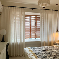Rideaux de fenêtre en voile plissé classique blanc personnalisés, écologiques, pour salon, pour la maison