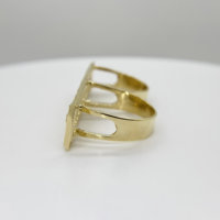 Duyizhao Bague double plaquée or 14 carats, motif Dernière Cène Jésus, taille diamant, pour deux doigts, 2, 3, 4, 5, Bijoux pour Hommes et Femmes