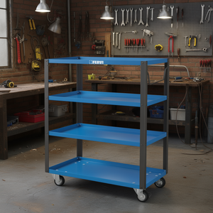 Carrito de Herramientas Fervi de 3 Niveles, Carro de Almacenamiento Metálico con Ruedas para Uso en Taller - Product Image 3