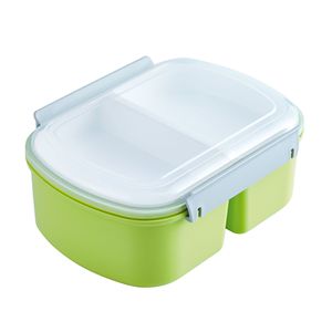 Boîte à lunch rectangulaire en plastique refermable à quatre compartiments avec compartiment pour sauce et salade, idéale pour une utilisation en extérieur - Product Image 4