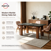 Table à manger rectangulaire moderne en marbre, base en bois massif, mobilier nordique pour hôtel et maison, OEM, vente en gros B2B, sur mesure