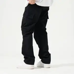 Benutzer definierte Herren Loose Baggy Jogger Hip Hop Lange Hosen Hose Schwere Chino Multi Pocket Baumwolle Übergroße Cargo hose