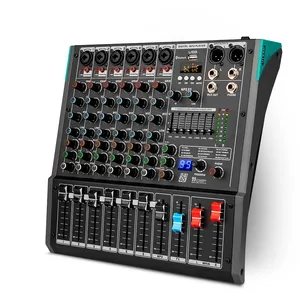 Biner PA6 Professional USB Console Mixer Built-in 99 Reverb Effect 6 Channel Digital Professional Audio Mixer