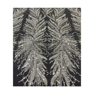 Usine <span class=keywords><strong>pas</strong></span> <span class=keywords><strong>cher</strong></span> prix luxe blanc dentelle tissu blanc perles sequin dentelle pour robe de mariée tissu - Product Image 1