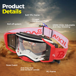 Lunettes de moto tout-terrain durables, anti-buée, coupe-vent, élégantes, avec protection UV400 et sangle réglable pour une utilisation en extérieur hors route - Product Image 5