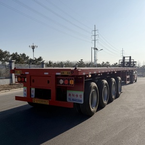 Semi-remorque à plateau plat extensible en acier robuste à 3/4 essieux, capacité de 80-100 tonnes pour le <span class=keywords><strong>transport</strong></span> de marchandises extra-longues - Product Image 4