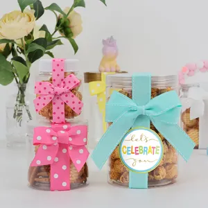 Custom Print Handmade Personalized Candy Bottle DIY Bowknot Grosgrain Ribbon Bows For Wrapping