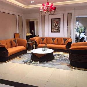 Diseño italiano moderno de lujo real sala de estar salón sofá de cuero conjunto de <span class=keywords><strong>muebles</strong></span> - Product Image 6