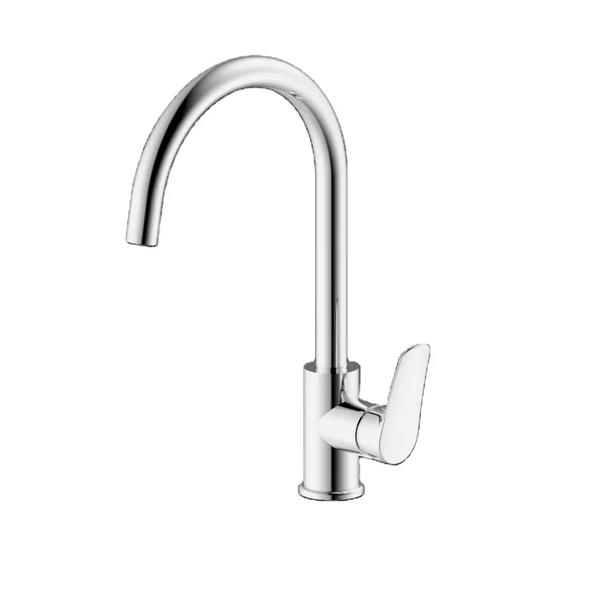 Yuson 3076-50 Single Handle One Hole Bathroom Kitchen Faucet Hot and Cold Faucet Chrome Kitchen Sink Faucet
