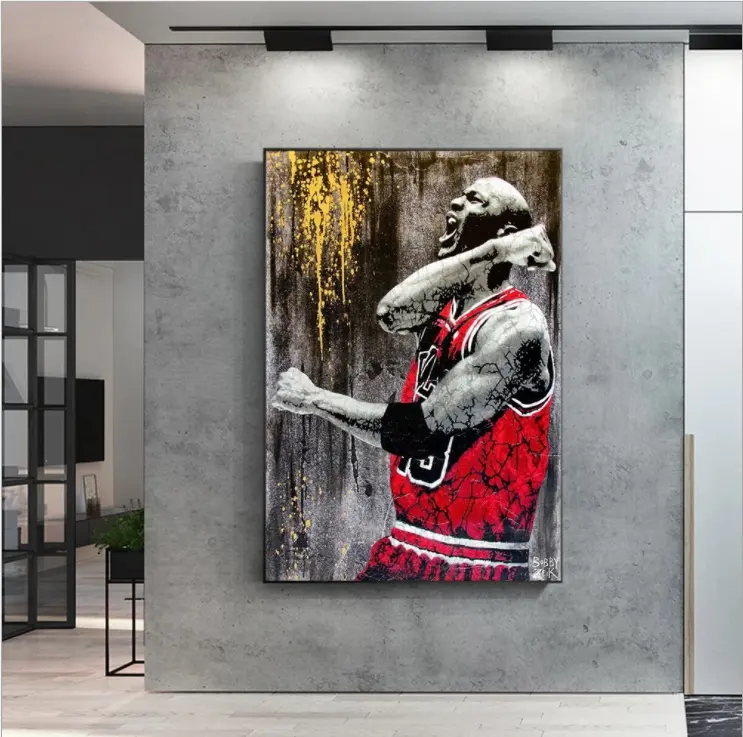 Basketball Star Canvas Painting Contemporary Artwork Poster Decorative Painting Wall Picture Canvas Painting Wall Arts