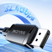 SAMZHE Cable Mini DP a DP 1.4 de 8K/60Hz, Adaptador Thunderbolt de Transferencia Bidireccional, Conversor HD de 4K/240Hz para Macbook, Laptop y Monitor