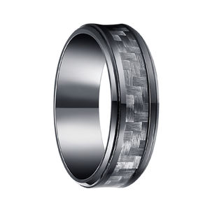 8MM Noir Classique Alliance Confort Fit Unisexe Tungstène Anniversaire Anneaux avec Gris <span class=keywords><strong>Fibre</strong></span> de Carbone USA Taille 7-13 - Product Image 6
