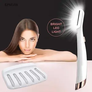 Epsilon Led Luminous Mini Lady Electric Blade Hair Remover Lông Mày Depilator Eye Brow Tông Đơ Shaver Set Với 6 Dao Cạo