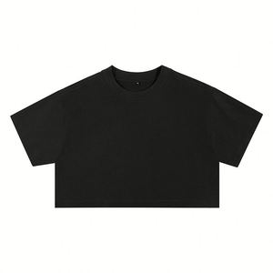 Camiseta Deportiva de Moda, Holgada, 100% Algodón, 210G, Promocional, para Yoga, Manga Corta, Estilo Crop Top - Product Image 5