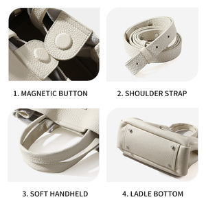 Borsa a Mano in Vera Pelle di Lusso per Donne, Tote in Pelle Martellata, Sac à Main Cuir Véritable, Borsa da Viaggio d'Affari per <span class=keywords><strong>Signore</strong></span>, Personalizzabile - Product Image 3