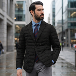 Custom Logo Front Streetwear Men Thick Puffer Jacket Winter <b>Warm</b> <b>Waterproof</b> Coat - Product Image 3
