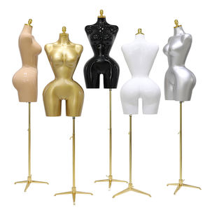 BBL Vestido <span class=keywords><strong>de</strong></span> PE con curvas para <span class=keywords><strong>mujer</strong></span> Forma <span class=keywords><strong>de</strong></span> parte superior del cuerpo Medio cuerpo Torso femenino Maniquí <span class=keywords><strong>de</strong></span> FRP dorado con <span class=keywords><strong>busto</strong></span> <span class=keywords><strong>de</strong></span> caderas grandes para uso <span class=keywords><strong>de</strong></span> bufanda - Product Image 2