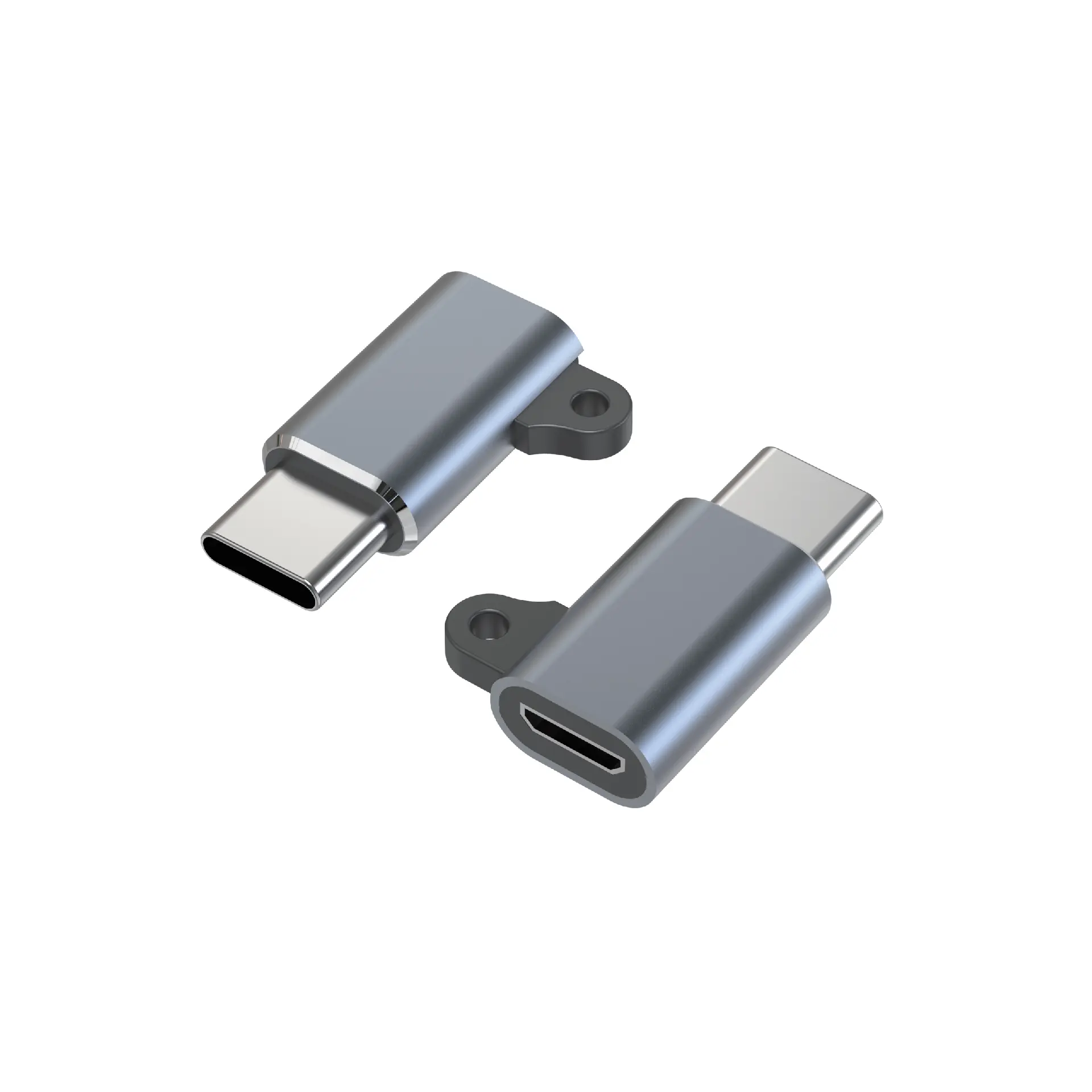 محول USB صغير من النوع C إلى مايكرو USB ذكر إلى أنثى محول OTG مع مشبك خطاف للكمبيوتر المحمول