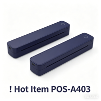 Imprimante thermique portable sans fil A4 ZJ A403 pour l'impression de documents et d'étiquettes, idéale pour les voyages d'affaires, sans encre, batterie 2600 mAh