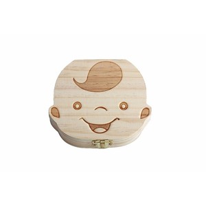 Boîte à dents <span class=keywords><strong>de</strong></span> <span class=keywords><strong>lait</strong></span> pour bébé Muti-Language Boy Girl First Dents ombilical Lanugo Organizer Keepsakes Save Wooden - Product Image 4