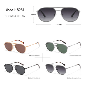 Gafas de Sol de Piloto Unisex, Montura Ovalada de Metal, Lentes Degradadas, 100% Protección UV, Uso en Exteriores, Adultos - Product Image 3