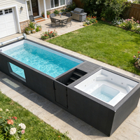 Piscine hors sol préfabriquée pour jardin familial, prix abordables, grande taille 20ft 40ft, en fibre de verre, type conteneur maritime